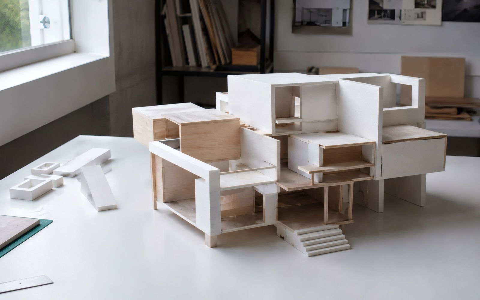 Architectural model on a studio table